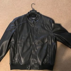Men’s black leather jacket XXL